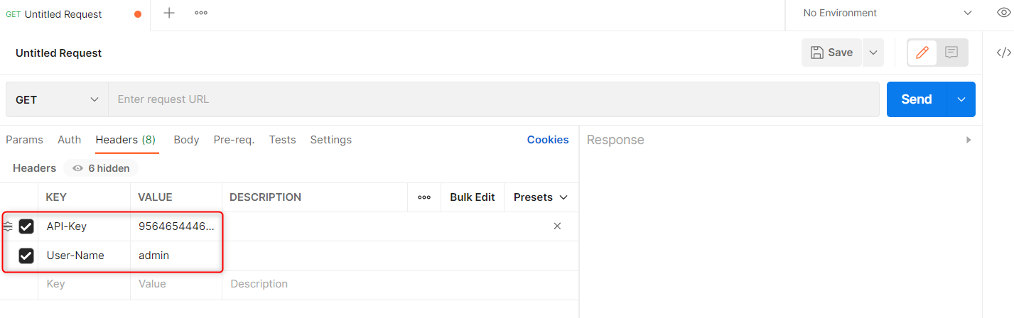 Postman using Preset Headers