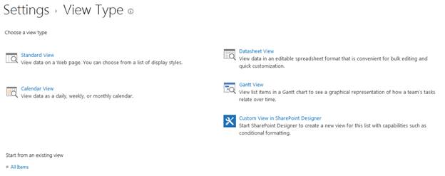 Creating a SharePoint List View