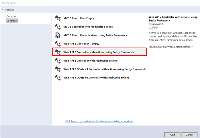 Web API 2 with Entity Framework 6 Code First Migrations