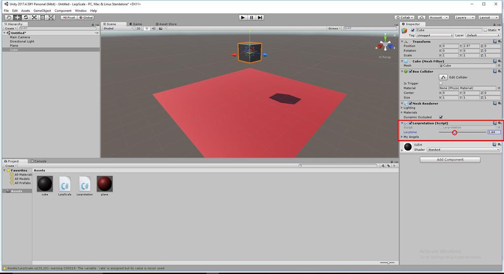 Lerp Rotation Of A 3D Object Using C# Scripts In Unity