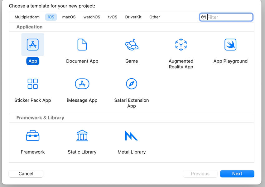 Create a new iOS Project