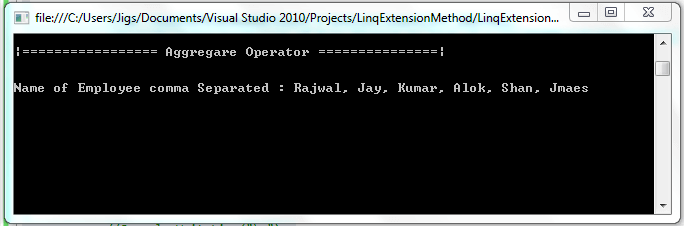 Linq extension methods Quantifier and Aggregation operator