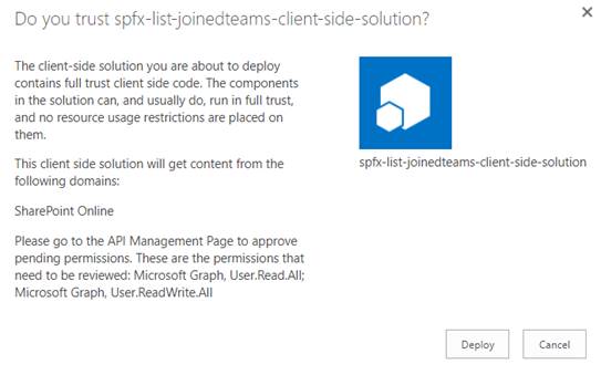 List Joined Teams Using Graph API In SharePoint Framework