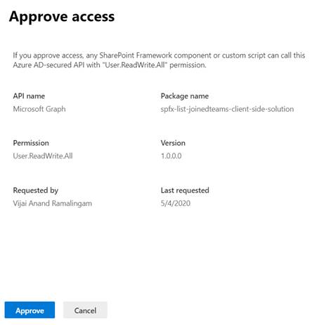 List Joined Teams Using Graph API In SharePoint Framework