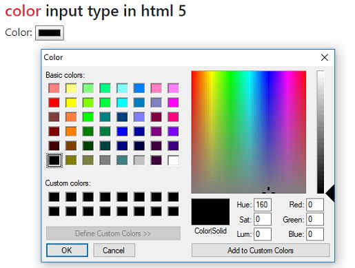 New Input Types in HTML 5