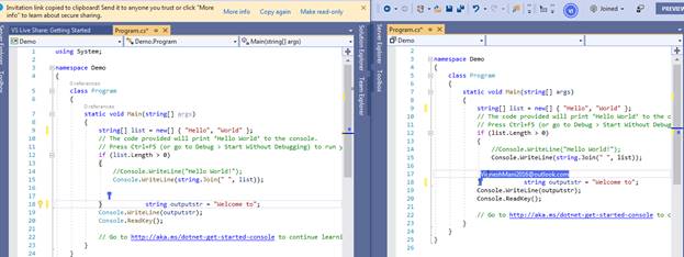 Live Share Feature In Visual Studio 2019 And Visual Studio Code