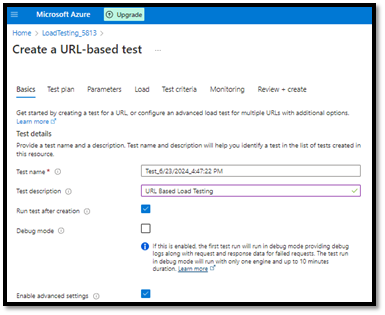 Create a URL-based test