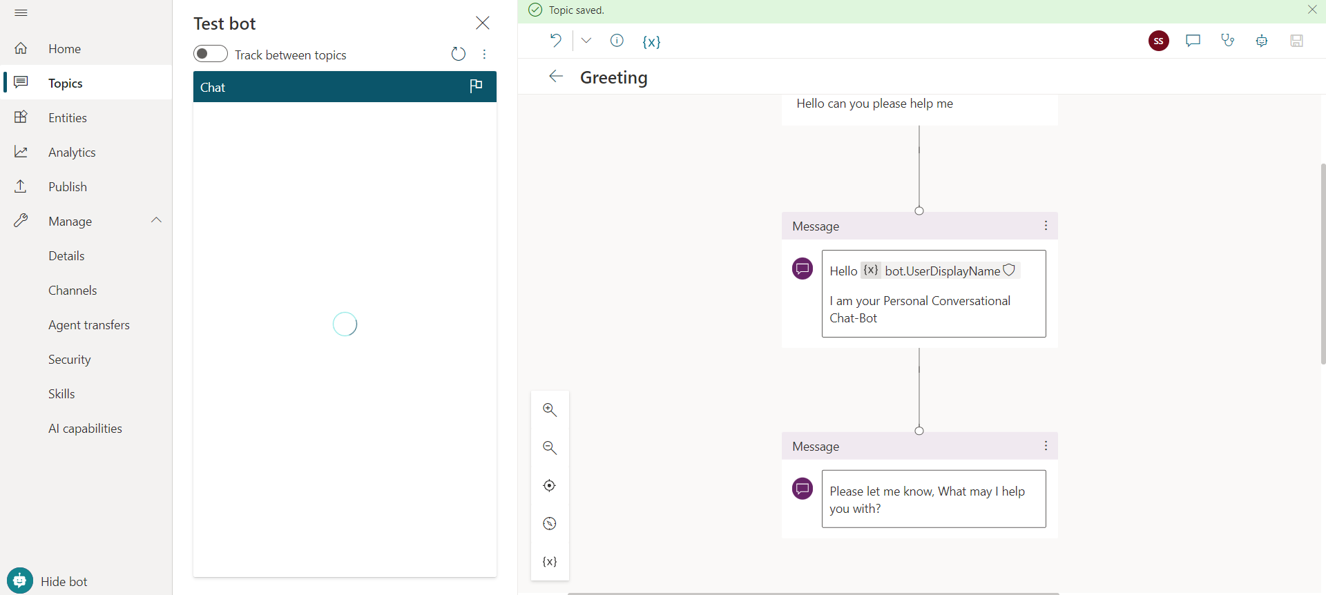 Power Virtual Agent Chatbot