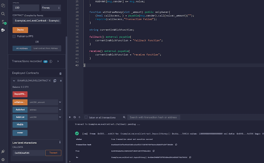 Low level Transactions and Call Data in solidity
