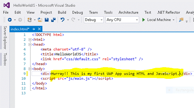 Making Your First UWP Application Using HTML And JavaScript