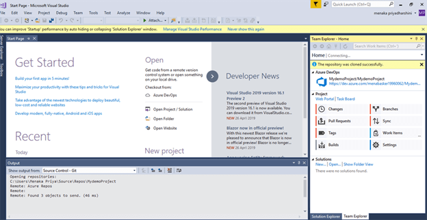 Manage Code In GIT With Azure Devops