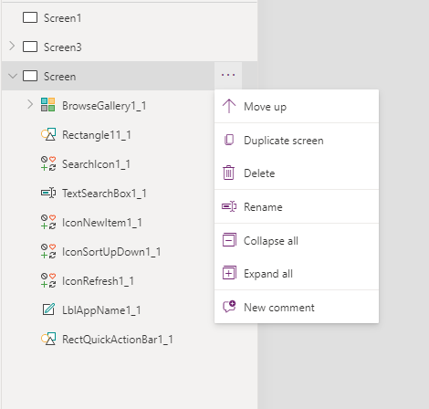 Manage Screens in PowerApps