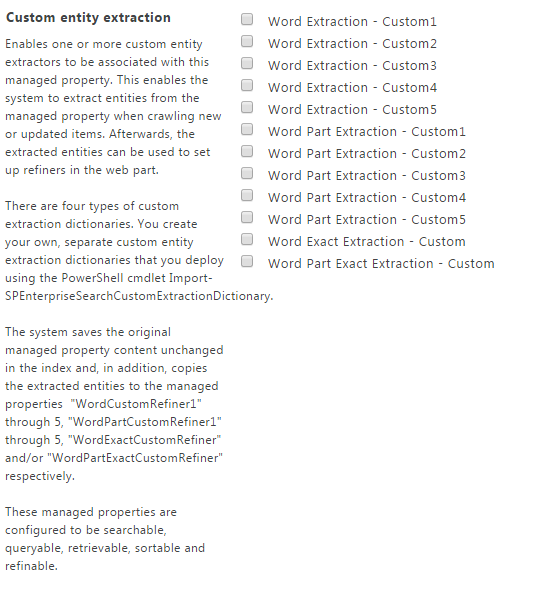 Custom entity extraction