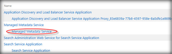 Managed Metadata Service