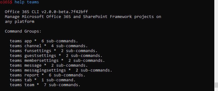 Managing Microsoft Teams With Office 365 CLI Commands