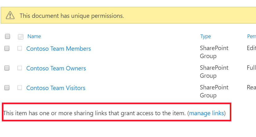 Managing The Sharing Links Of Files Within A SharePoint Online Document Library