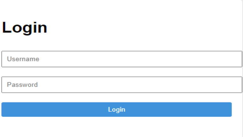 Login page