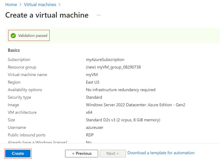 Virtual Machine Deployment in Azure
