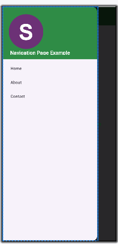Navigation Menu layout in Android