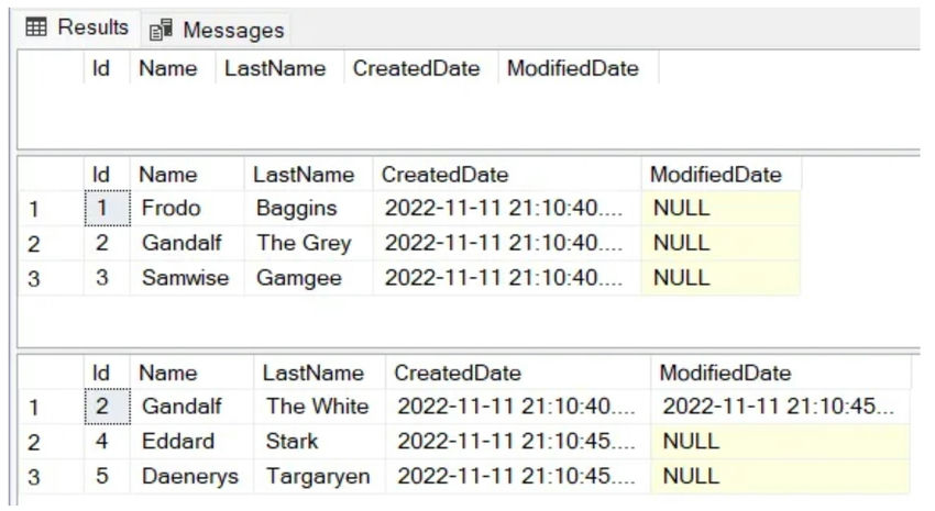 Upsert a list of Persons