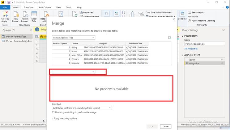 Joins Of Two Tables In Power BI