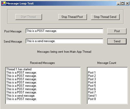 c   windows message loop