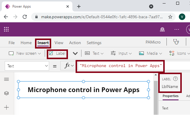 Microphone Control in Power Apps