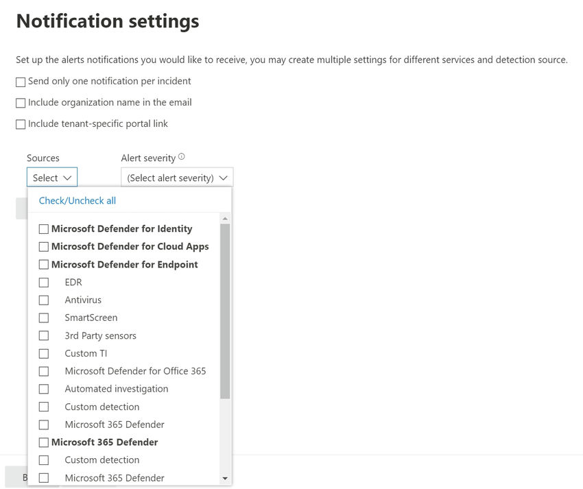 Notification setting