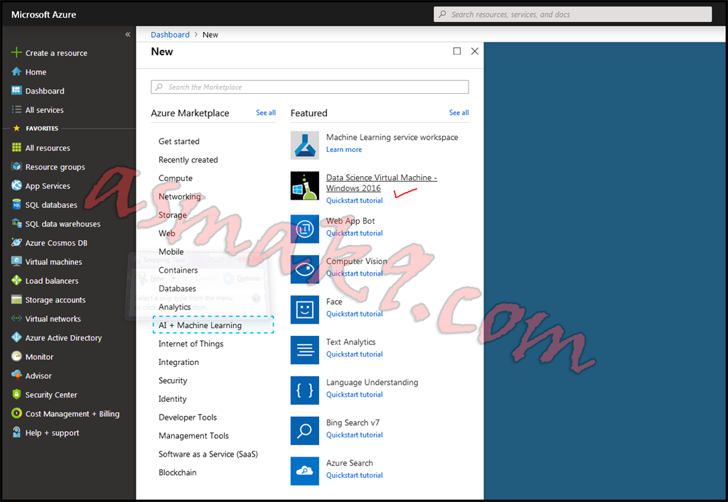 Microsoft Azure - Setting Up Data Science Windows 2016 Virtual Machine