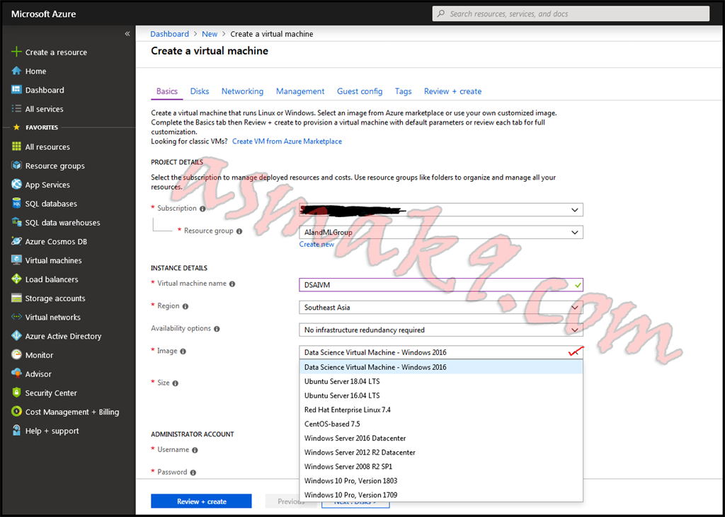 Microsoft Azure - Setting Up Data Science Windows 2016 Virtual Machine