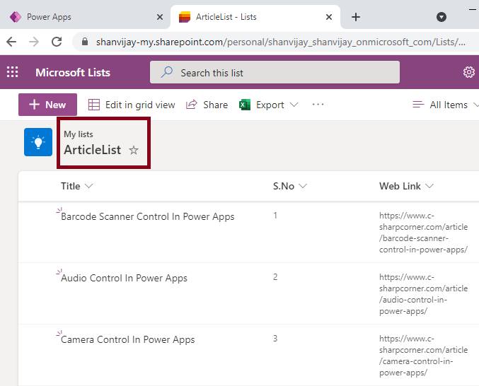 Microsoft Lists With SharePoint In Power Apps