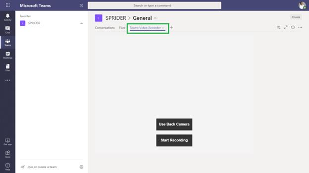 Microsoft Teams Custom Tab - Video Recorder App using SharePoint Framework