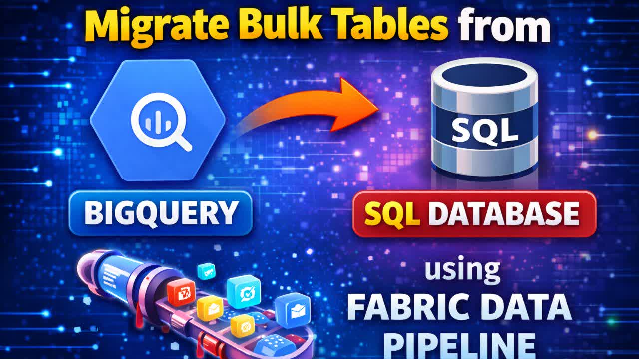 Migrate Bulk Tables from BigQuery to SQL Database using Fabric Data Pipeline