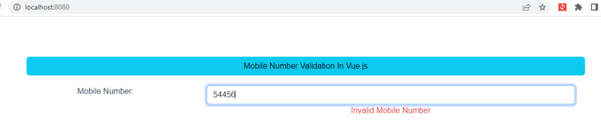 Mobile Number Validation In Vue.js