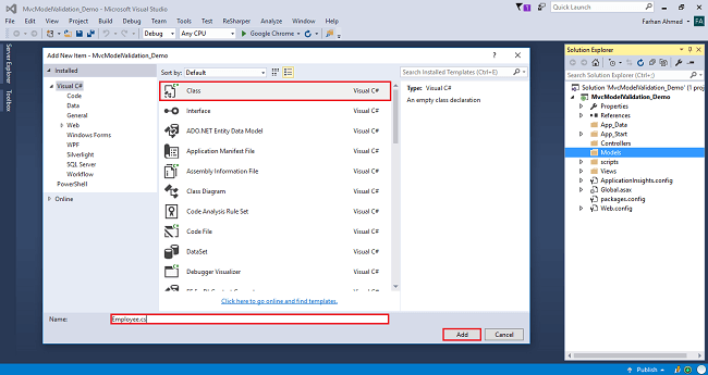 Model Validation In MVC 5