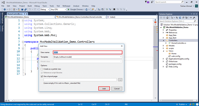 Model Validation In MVC 5