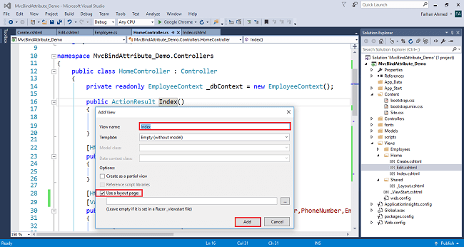 Models In ASP.NET MVC Application