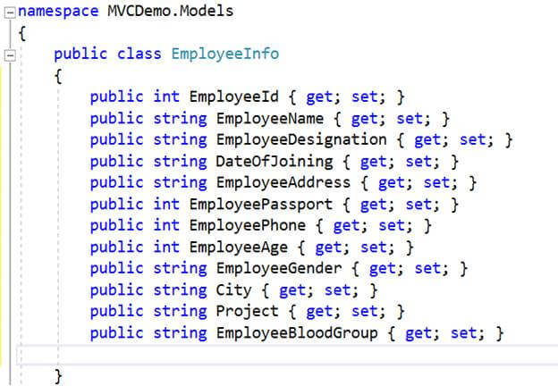 Models In ASP.NET MVC 5