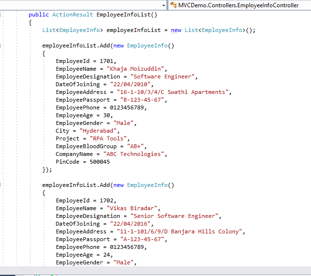Models In ASP.NET MVC 5