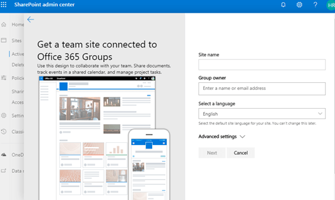 Modern SharePoint Online Admin Center