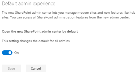 Modern SharePoint Online Admin Center