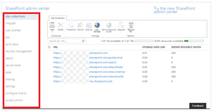Modern SharePoint Online Admin Center