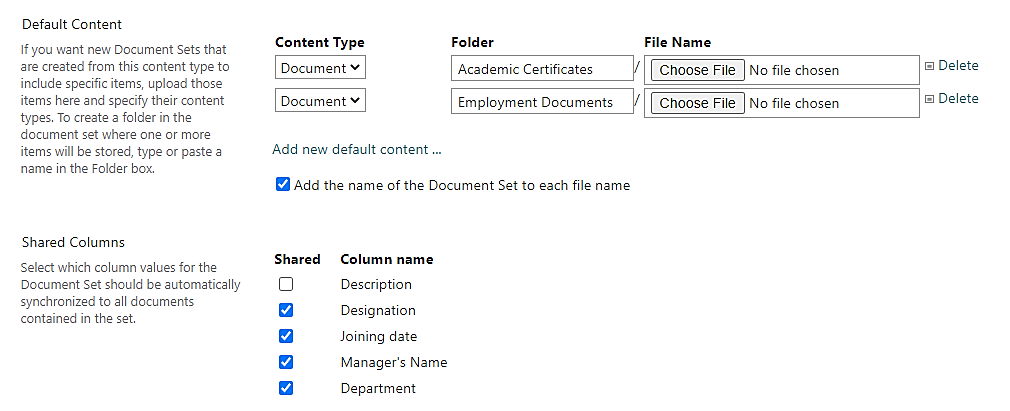Modern SharePoint Online Document Set