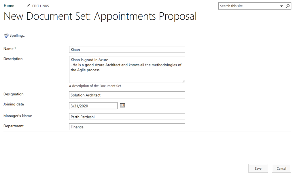 Modern SharePoint Online Document Set
