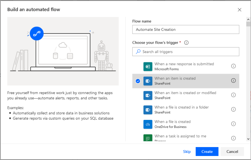 Modern Team Site Creation Automation With Power Automate