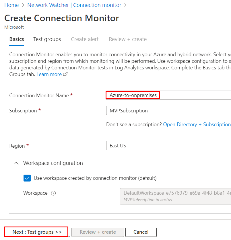Monitoring VPN Connectivity from Azure Virtual Machine to On-premises Server