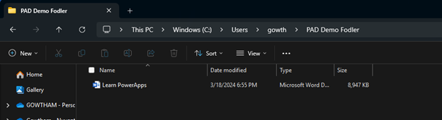 Move Files using Power Automate Desktop