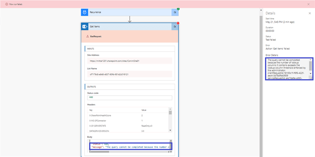 MSFlow - Lookup Columns Exceed The Threshold Enforced By Adminstrator