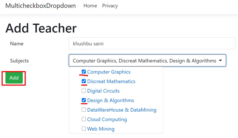 Multi Select Checkbox Dropdown List Create And Edit In .Net Core 3.1