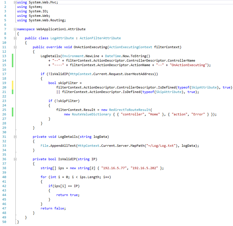 MVC Block IP Address Using Action Filter